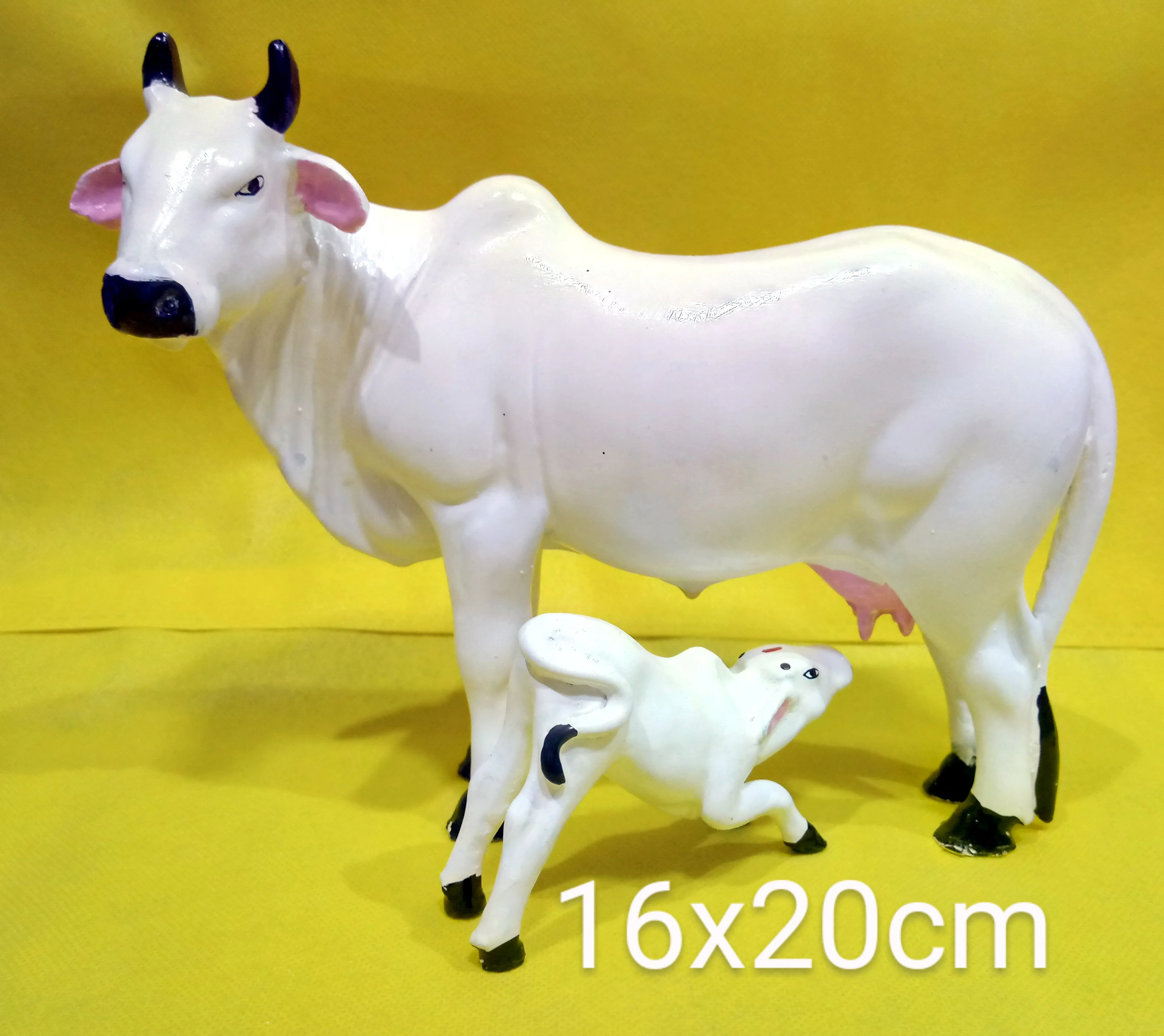 COW AND CALF 16 X 20 CM.