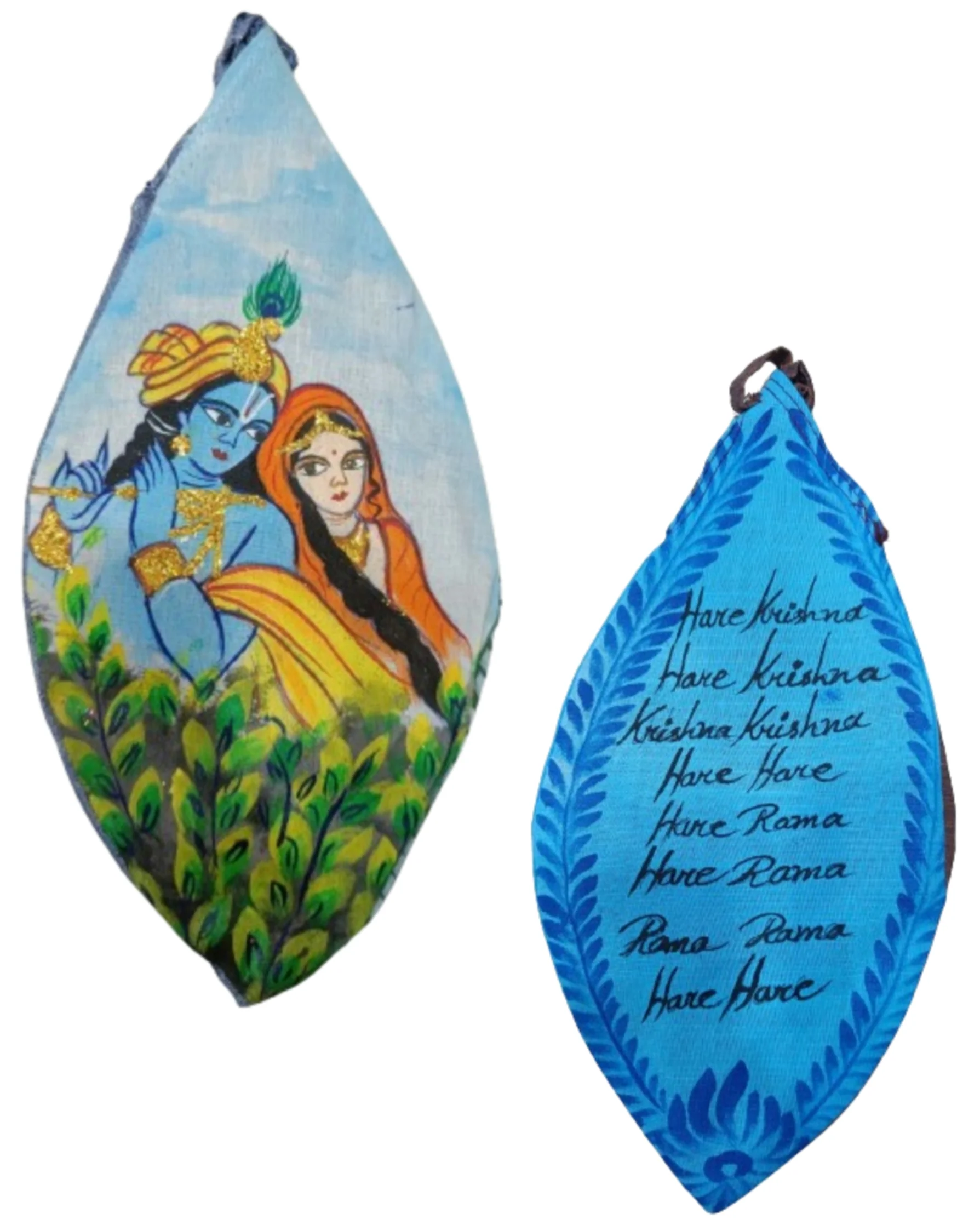 Radha Krishna Loving Hand Painted Bead Bags
