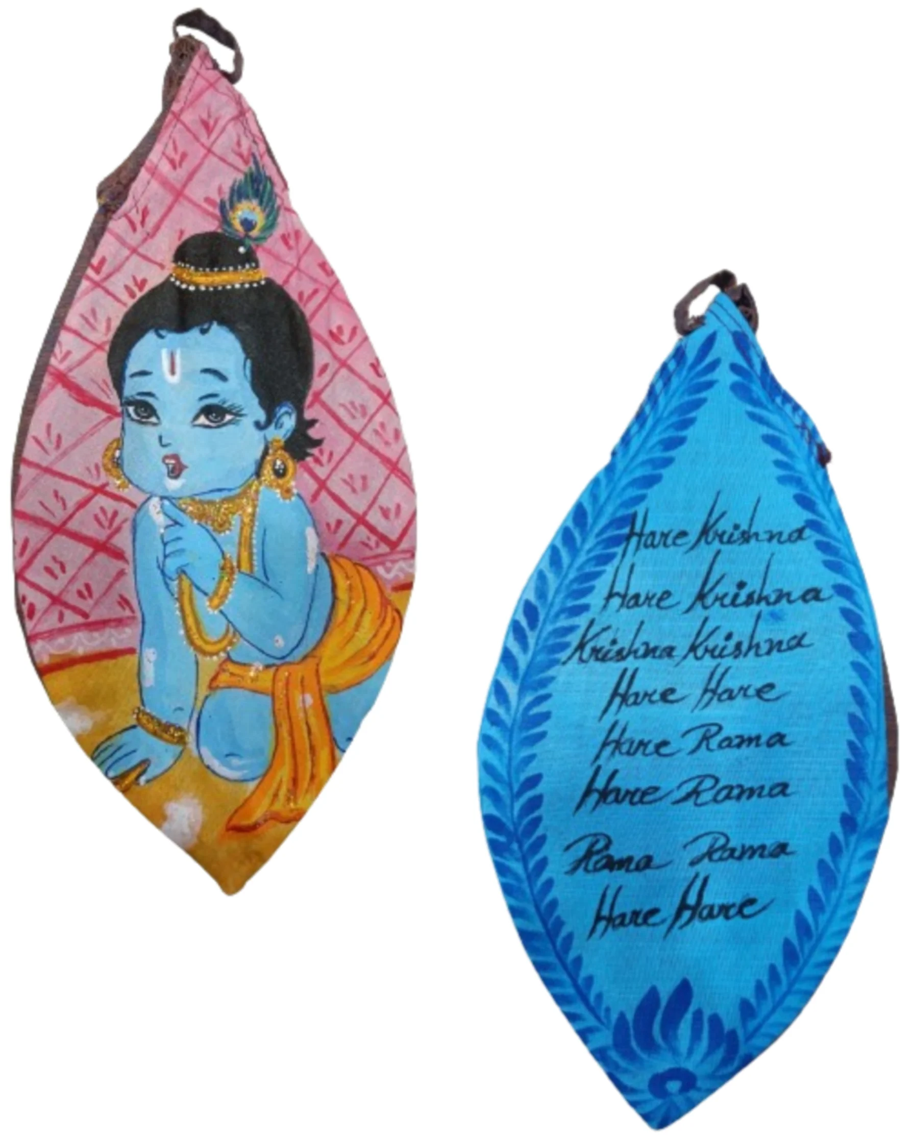 Baby Krishna  Hand Painted Bead Bags